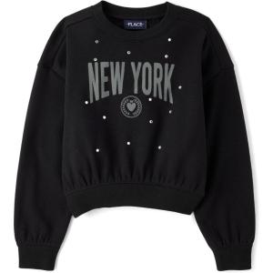 imageThe Childrens Place girls Active Long Sleeve Embellished Winter Warm SweatshirtNew York