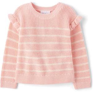 imageThe Childrens Place BabyGirls and Toddler Long Sleeve Crew Neck Pullover SweaterFuzzy Pink Ruffle