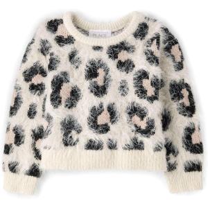 imageThe Childrens Place BabyGirls and Toddler Long Sleeve Crew Neck Pullover SweaterLeopard