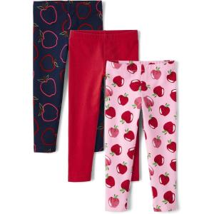 imageThe Childrens Place BabyGirls and Toddler Printed Leggings MultipacksApples 3pack