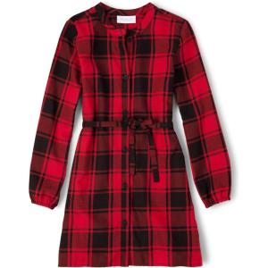 imageThe Childrens Place Big Girls Long Sleeve Casual DressBuffalo Plaid Red