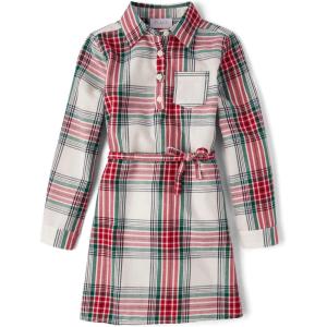imageThe Childrens Place Girls Long Sleeve Everyday DressHoliday Plaid