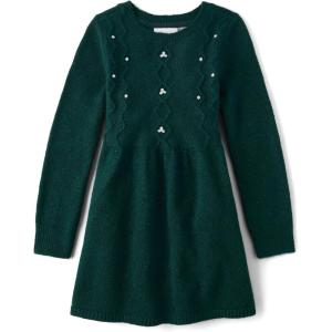 imageThe Childrens Place Girls Long Sleeve Sweater DressBalt Green Pearl