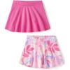 imageThe Childrens Place BabyGirls and Toddler Pull on Everyday SkortsLuau PrintFuschia 2pack