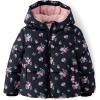 imageThe Childrens Place babygirls And Toddler Medium Weight Windresistant Waterresistant Puffer JacketBlack Floral