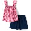 imageThe Childrens Place babygirls And Toddler Sleeveless Tank Top and Shorts 2piece SetRed Gingham Set