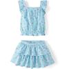 imageThe Childrens Place babygirls And Toddler Tank Top and Skort 2 Piece Outfit SetBubble Blue