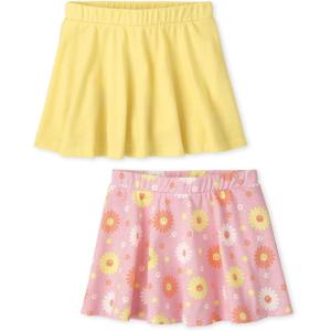 imageThe Childrens Place Baby Girls and Toddler Elastic Waistband SkortDaisyYellow 2pack