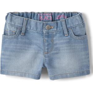 imageThe Childrens Place Baby Toddler Girls Denim Shortie Shorts 3 PackPeony Wash