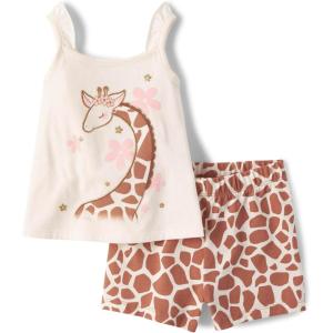 imageThe Childrens Place babygirls And Toddler Sleeveless Tank Top and Shorts 2piece SetGiraffe Set