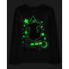 imageThe Childrens Place UnisexChild All HolidaysBirthdays Long Sleeve Graphic TShirts2 PackSkeleton CandyWitch Cat