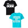 imageThe Childrens Place BabyBoys and Toddler All HolidaysBirthdays Short Sleeve Graphic TShirts2 PackBirthday DudeHandsome Trouble