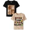 imageThe Childrens Place BabyBoys and Toddler All HolidaysBirthdays Short Sleeve Graphic TShirts2 PackPeace SignDream Lead Achieve Believe