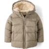 imageThe Childrens Place babyboys And Toddler Water and Wind Resistant Hooded Zip Front Puffer Jacket Faux Fur LinedChinchilla