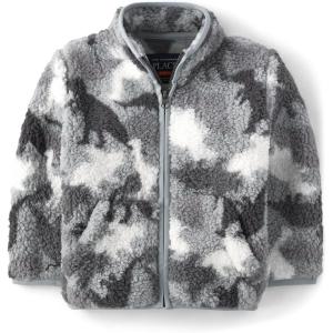 imageThe Childrens Place Baby Boys and Toddler Cozy Fuzzy Sherpa JacketDino Camo