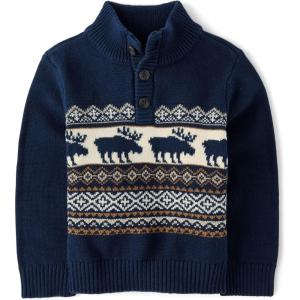 imageThe Childrens Place Baby Boys and Toddler Long Sleeve Mock Neck Pullover SweaterTidal