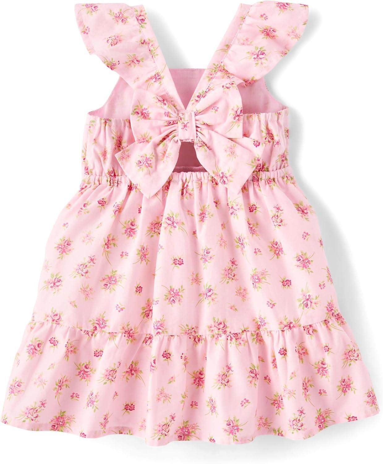 imageThe Childrens Place Baby Girls and Toddler Sleveless Fashion DressPink Floral Tiered
