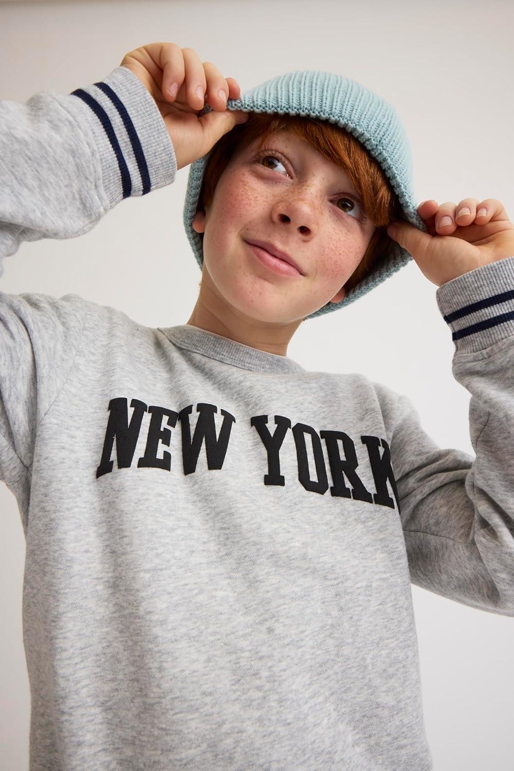 imageThe Childrens Place Boys Long Sleeve Crew Neck Pullover SweaterNew York