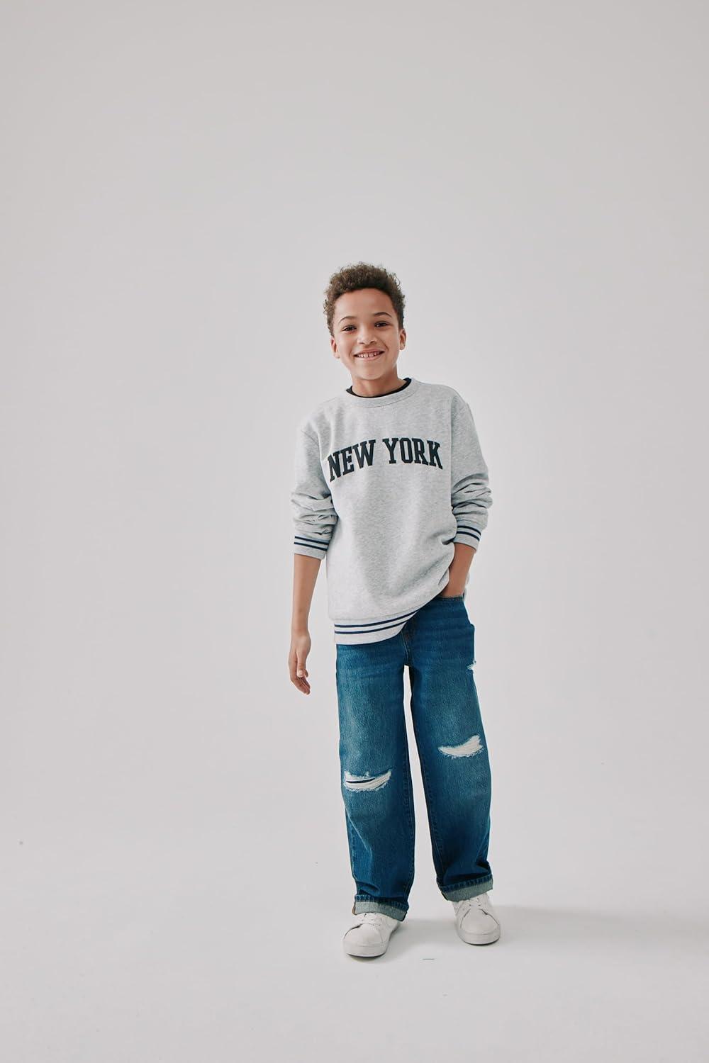 imageThe Childrens Place Boys Long Sleeve Crew Neck Pullover SweaterNew York
