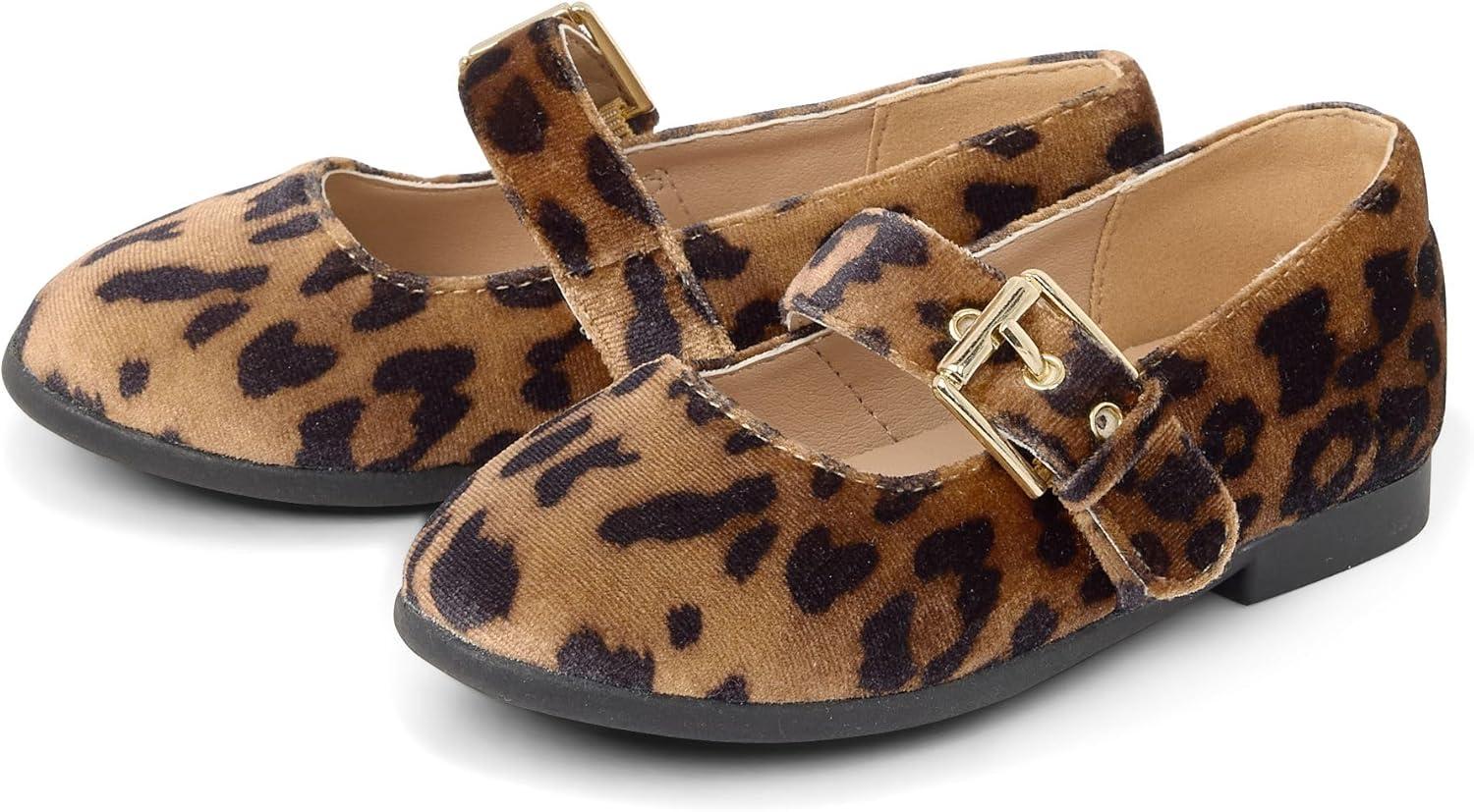 imageThe Childrens Place Girls Baby Toddler Closed Toe Ballet FlatsLeopard