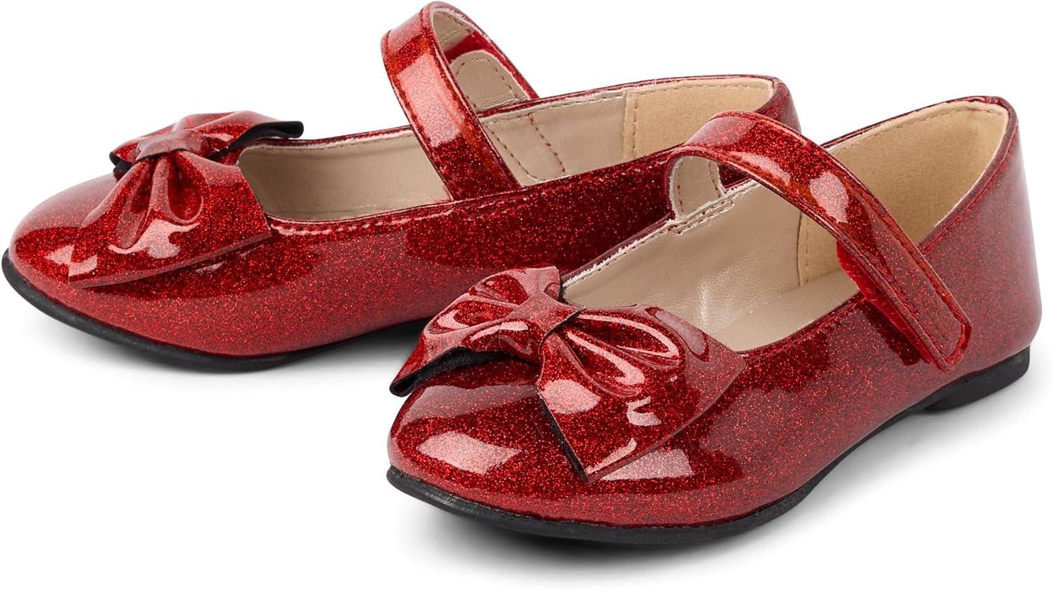 imageThe Childrens Place Girls Baby Toddler Closed Toe Ballet FlatsRed