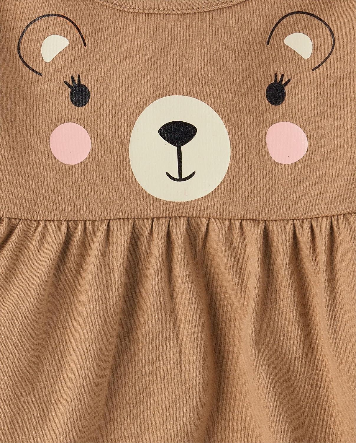 imageThe Childrens Place Girls Long Sleeve Knit Fashion ShirtTeddy BearRoseTeddy Bear Heart 3pack