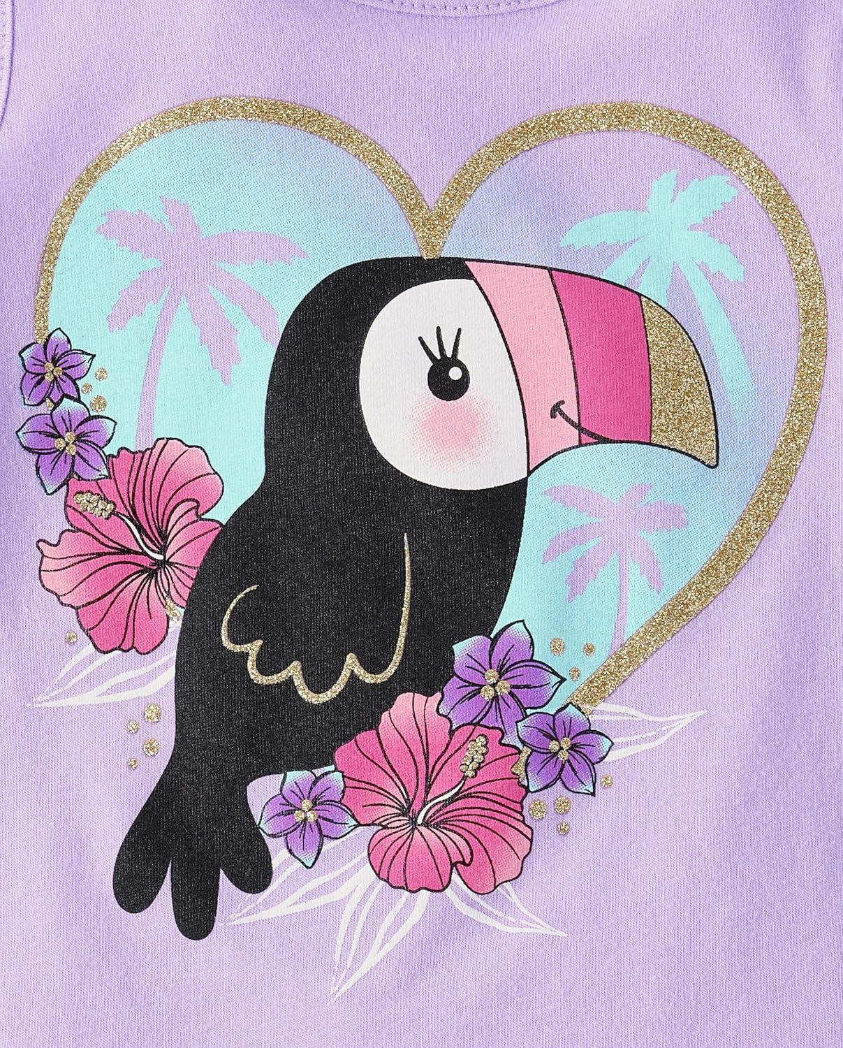 imageThe Childrens Place babygirls And Toddler Tank Top and Shorts 2 Piece Outfit SetPurple Tucan