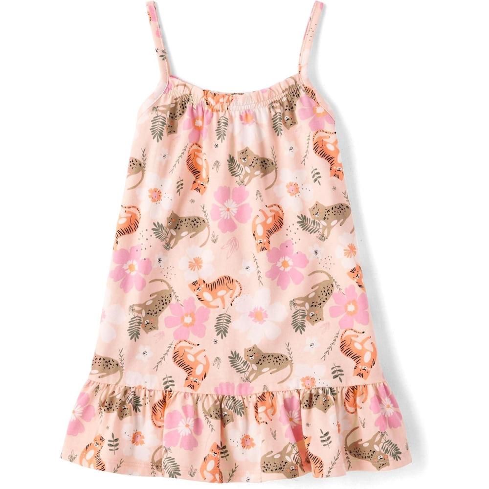 imageThe Childrens Place Baby Girls and Toddler Casual Sleeveless Tiered DressesBallet Pink Floral