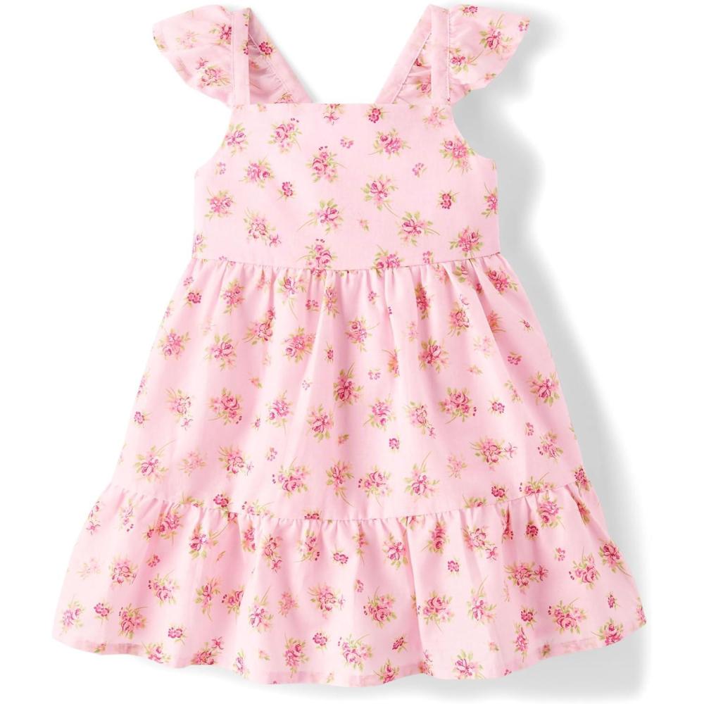 imageThe Childrens Place Baby Girls and Toddler Sleveless Fashion DressPink Floral Tiered