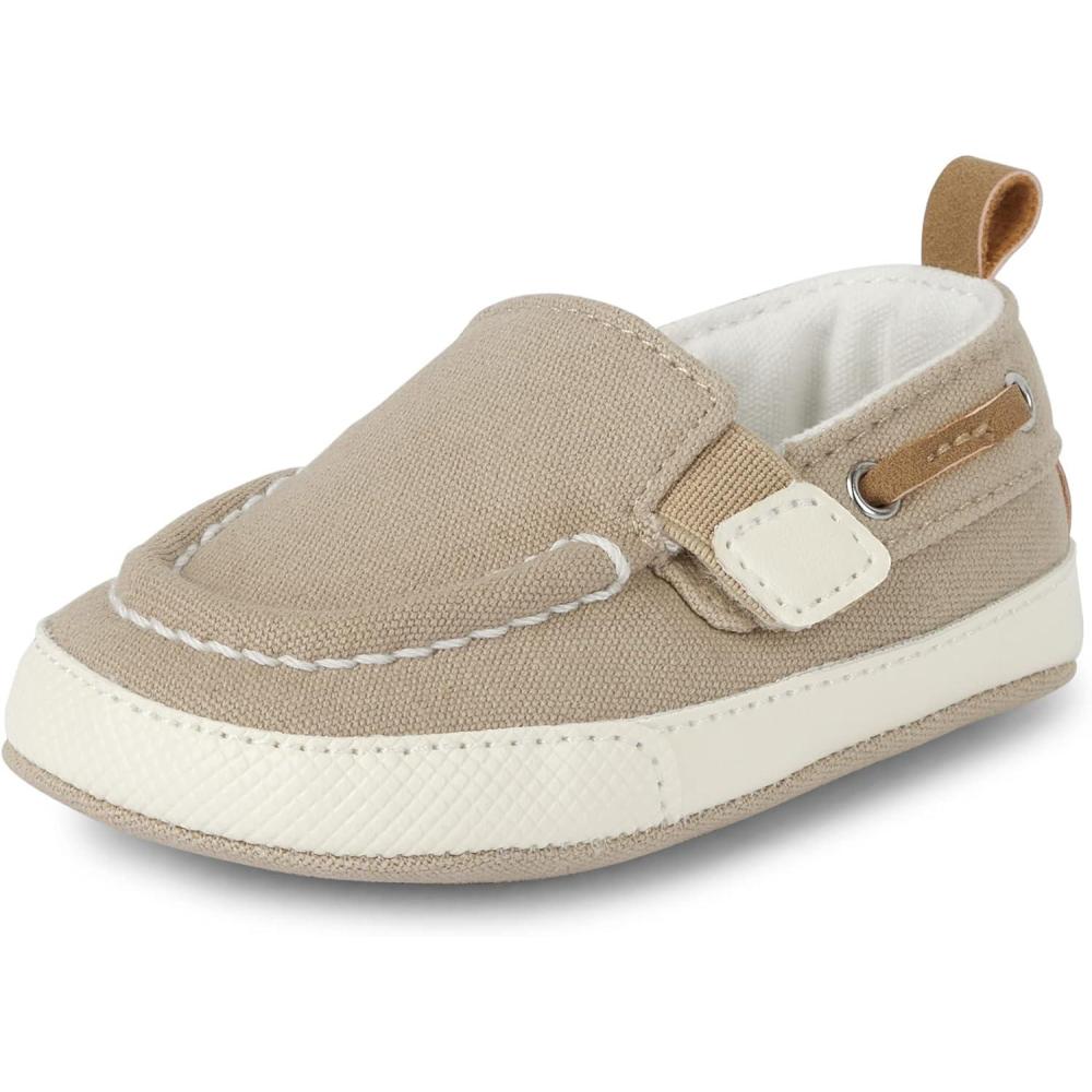 imageThe Childrens Place BabyBoys Newborn Boat ShoesLt Tan