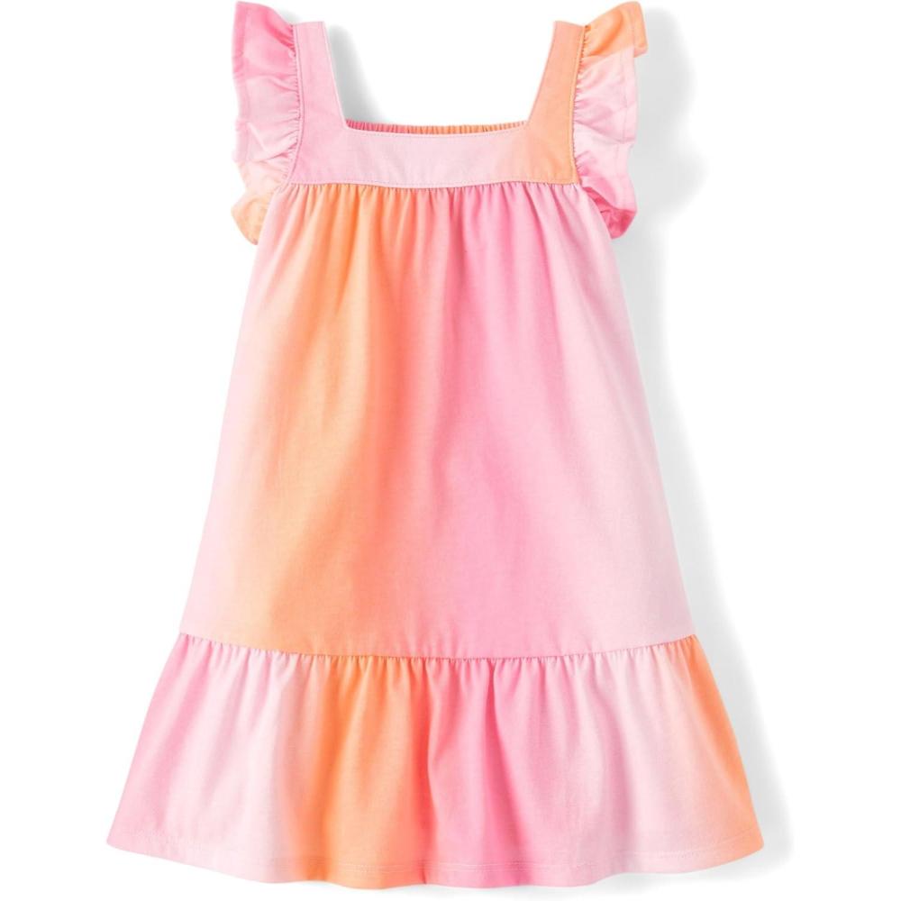 imageThe Childrens Place BabyGirls and Toddler Tiered Dress Short SleeveCosmos Ombre