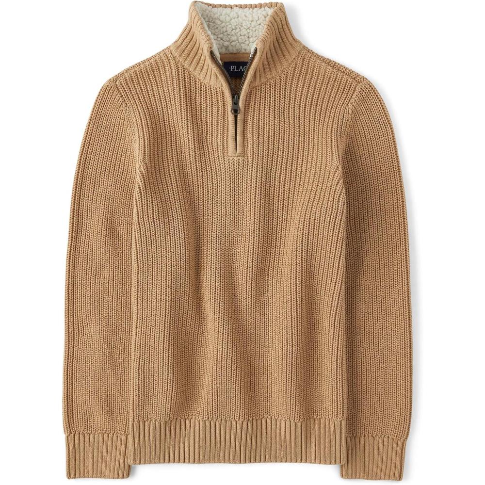 imageThe Childrens Place Boys Long Sleeve Crew Neck Pullover SweaterCork