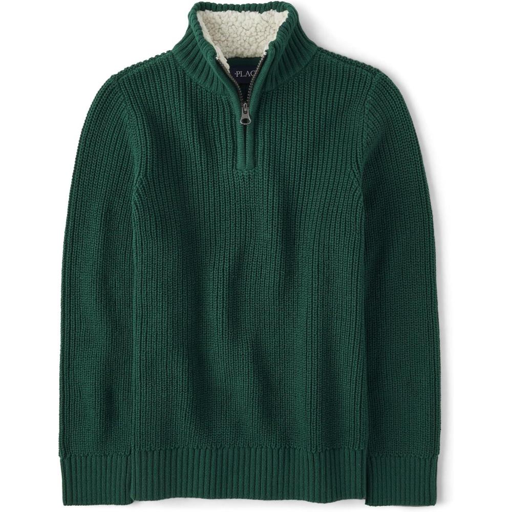 imageThe Childrens Place Boys Long Sleeve Crew Neck Pullover SweaterGreen