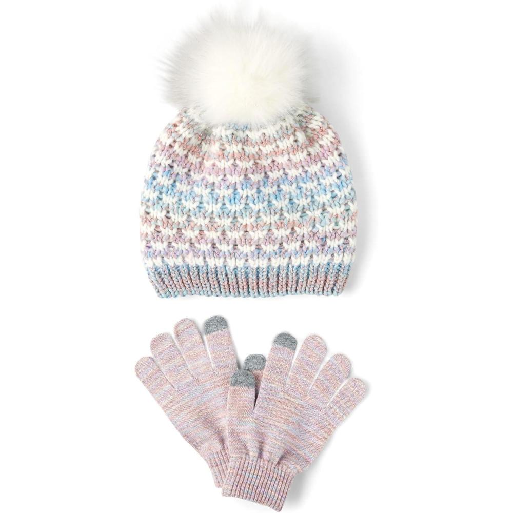 imageThe Childrens Place girls Winter Hat and Mittens Cold Weather SetSpace Dye Set