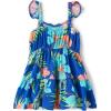imageThe Childrens Place BabyGirls and Toddler Tiered Dress Short SleeveCool Cobalt Tropical