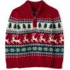 imageThe Childrens Place Baby Boys and Toddler Long Sleeve Quarter Zip Pullover SweaterRedochre Fairisle