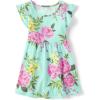 imageThe Childrens Place BabyGirls and Toddler Tiered Dress Short SleeveGreen Floral Babydoll