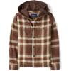 imageThe Childrens Place Boys Long Sleeve Plaid Flannel Button Up ShirtDark Earth Hooded