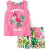 imageThe Childrens Place babygirls And Toddler Tank Top and Shorts 2 Piece Outfit SetTropical Cutie Flamingo