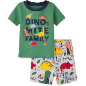 imageThe Childrens Place Baby Girls and Toddler Tie Front Denim Pull On ShortsDino Mite
