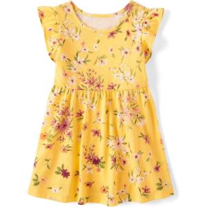 imageThe Childrens Place BabyGirls and Toddler Tiered Dress Short SleeveBanana Pudding Floral
