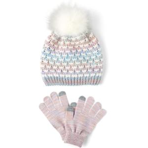 imageThe Childrens Place girls Winter Hat and Mittens Cold Weather SetSpace Dye Set