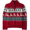 imageThe Childrens Place Boys Long Sleeve Quarter Zip Pullover SweaterRedochre Fairisle