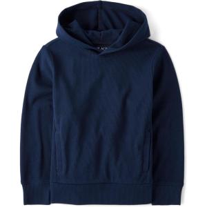 imageThe Childrens Place boys Active Long Sleeve Sueded Rib HoodieTidal Ribbed