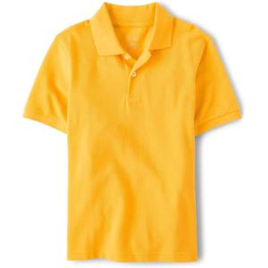 imageThe Childrens Place Boys Uniform Short Sleeve Pique PoloYellow
