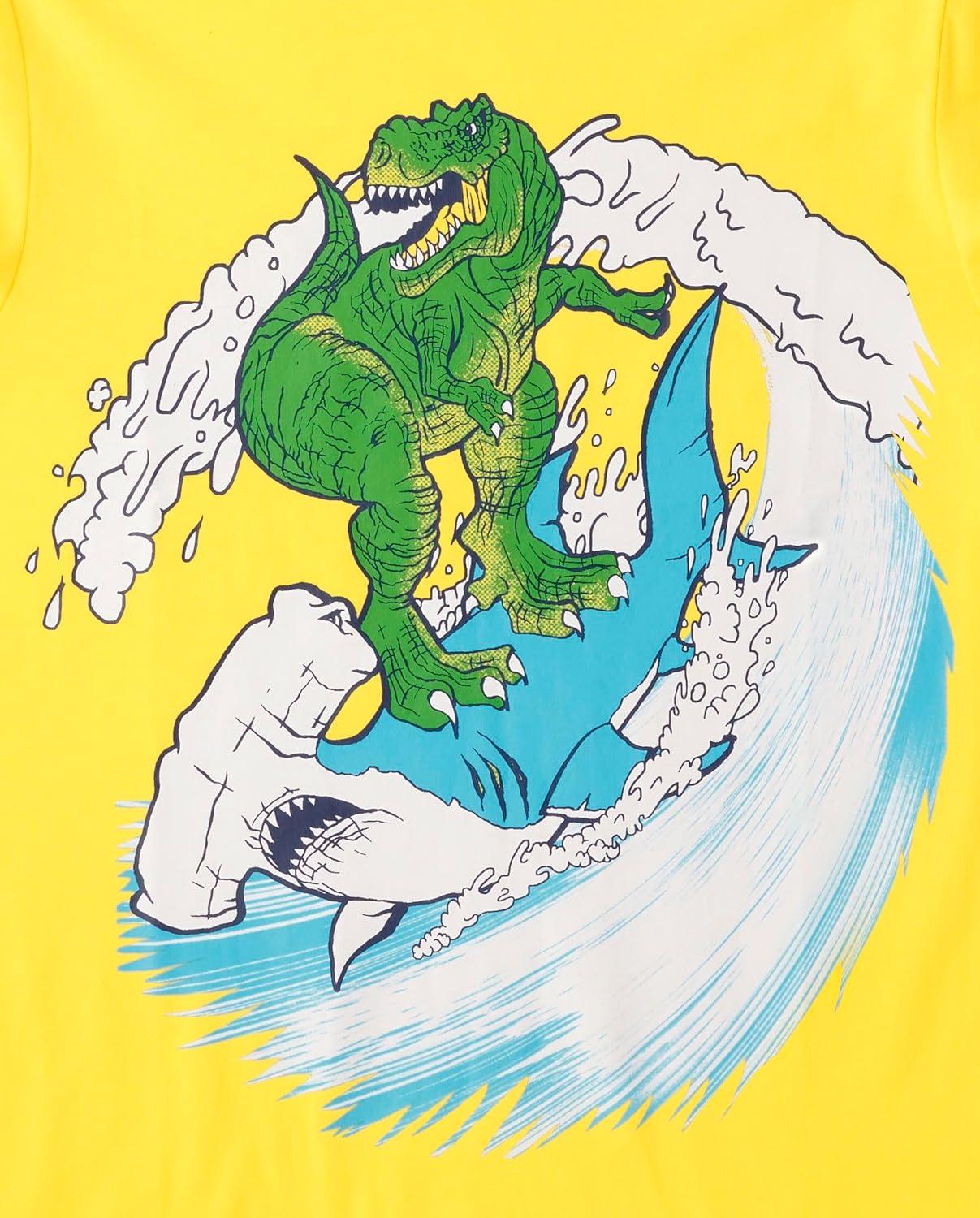 imageThe Childrens Place Boys AnimalsCars Short Sleeve Graphic TShirts3 PackAlohaSharkDino Surf