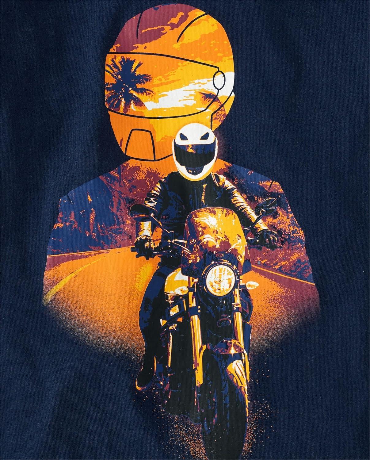 imageThe Childrens Place Boys AnimalsCars Short Sleeve Graphic TShirts3 PackBikerDinoGuitar