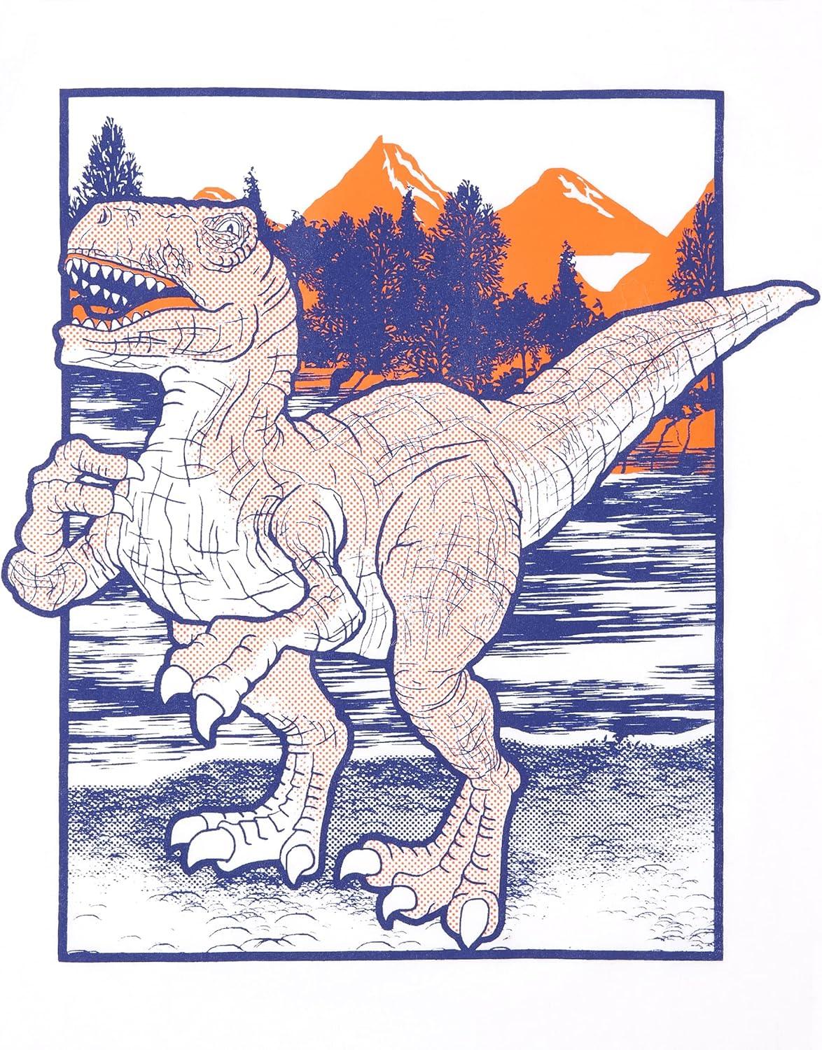 imageThe Childrens Place Boys AnimalsCars Short Sleeve Graphic TShirts3 PackDino FightT RexDino 3pack