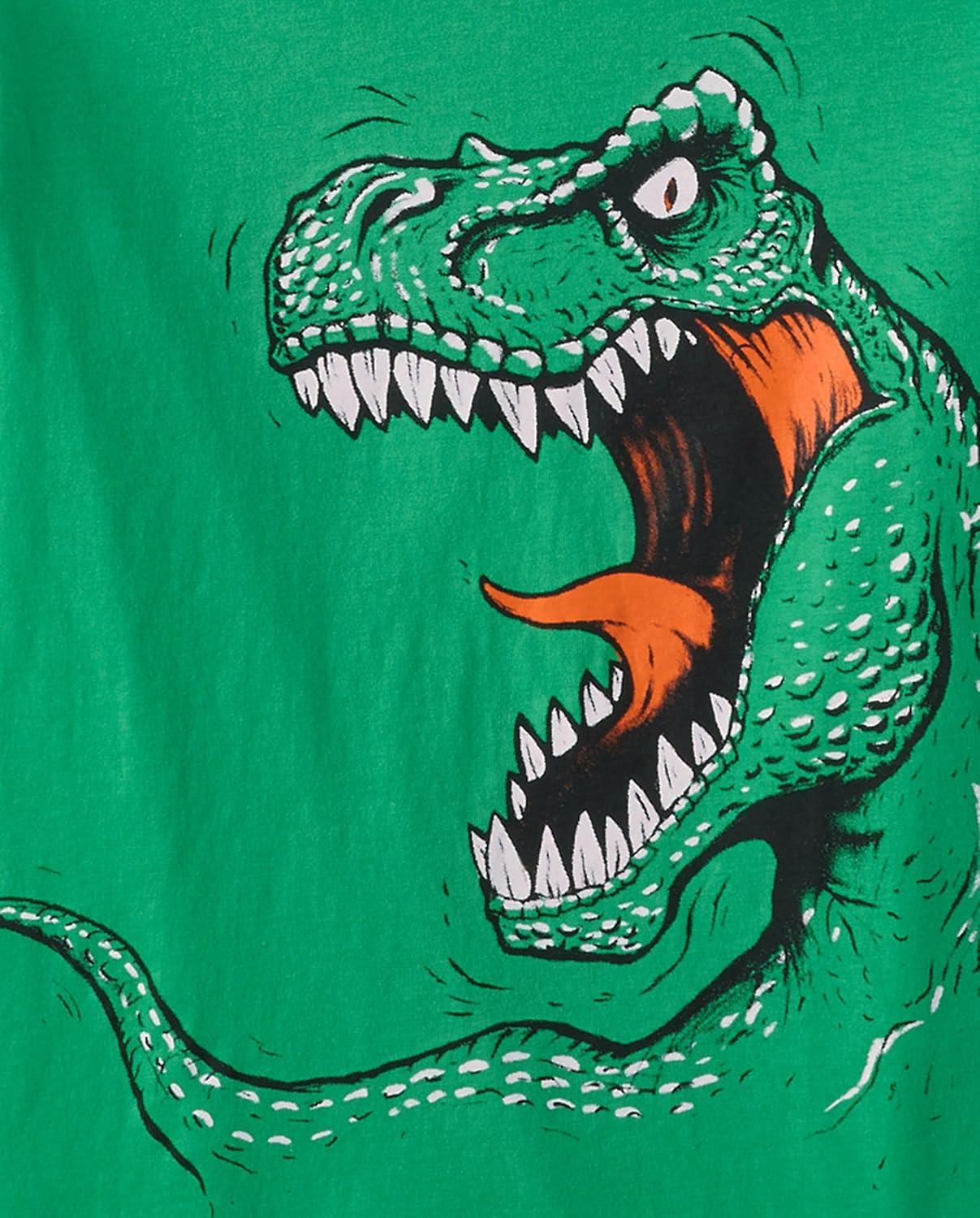 imageThe Childrens Place Boys AnimalsCars Short Sleeve Graphic TShirts3 PackDinoCamo DinoTrex 3pack