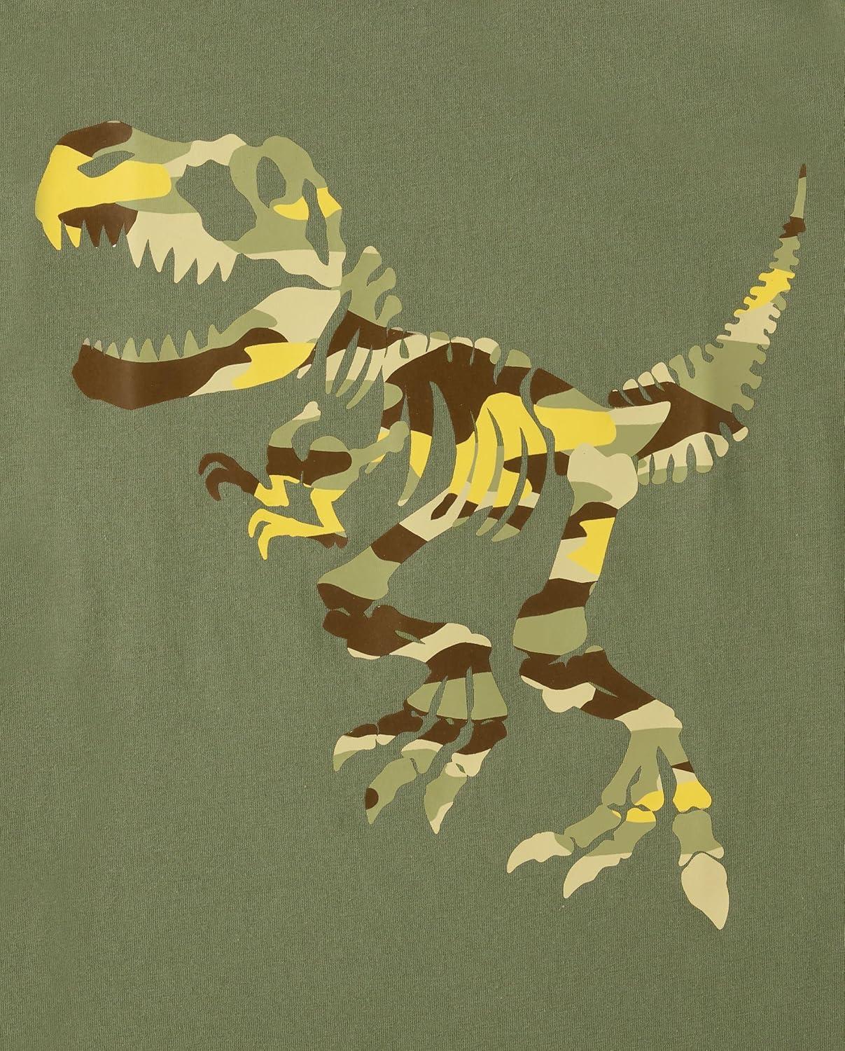 imageThe Childrens Place Boys AnimalsCars Short Sleeve Graphic TShirts3 PackDinoCamo DinoTrex 3pack